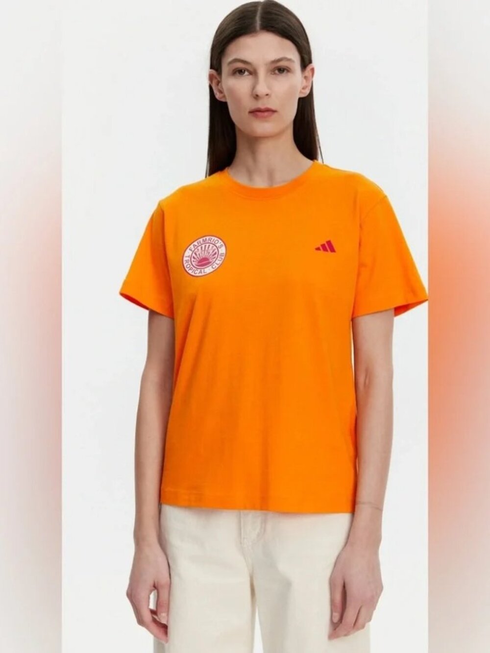 Farm Rio x Adidas Orange Graphic Tee, Size S